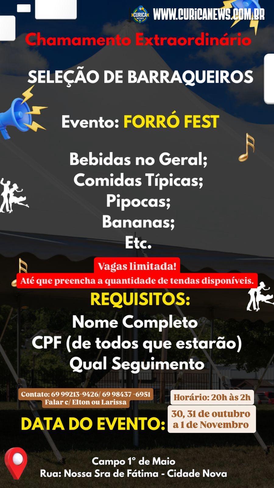 Chamamento para barraqueiros no “Forró Fest” é aberto na zona sul de Porto Velho